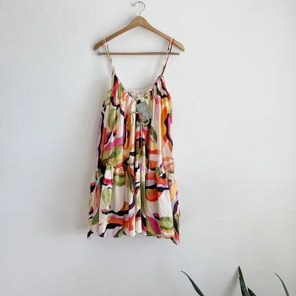 H&M | Dresses | Hm Aline Cream Watercolor Pattern Dress New With Tags Large  | Poshmark